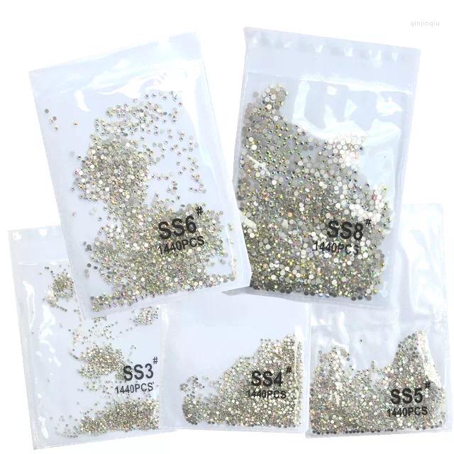 

Nail Art Decorations 2022 IN 1440pcs Clear Crystal AB Gold 3D Non Fix FlatBack Rhinestones Shoes And Dancing Decoration
