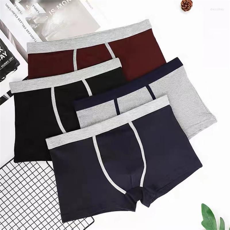 

Underpants Man Underwear Sexy Boxers Cotton For Men's Panties Fashion Dark Blue Boxershorts Male Breathable Mens Boxer Wholesale, Grey men boxer