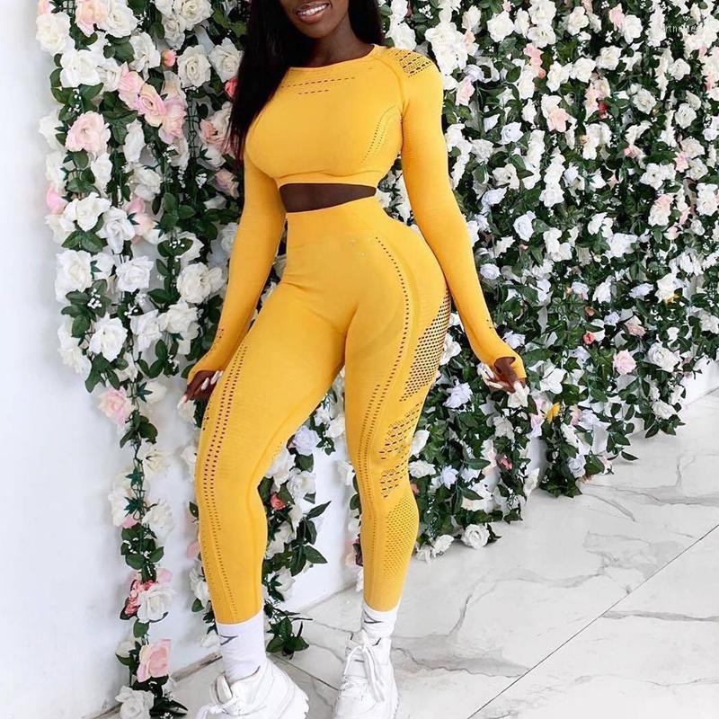 

Active Sets High Waist 2Pcs Set Seamless Sports For Gym Fitness Leggings Women Yoga Legging, Black