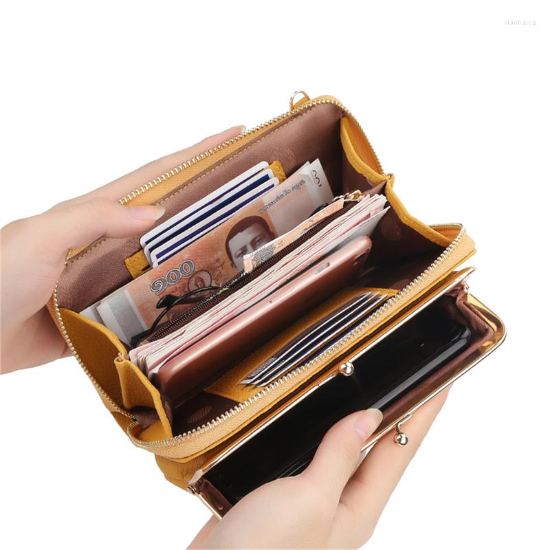 

Evening Bags Style Ladies Shoulder Bag PU Leather Sweet Wallet Messenger Flap Long Multifunctional Practical, Pink