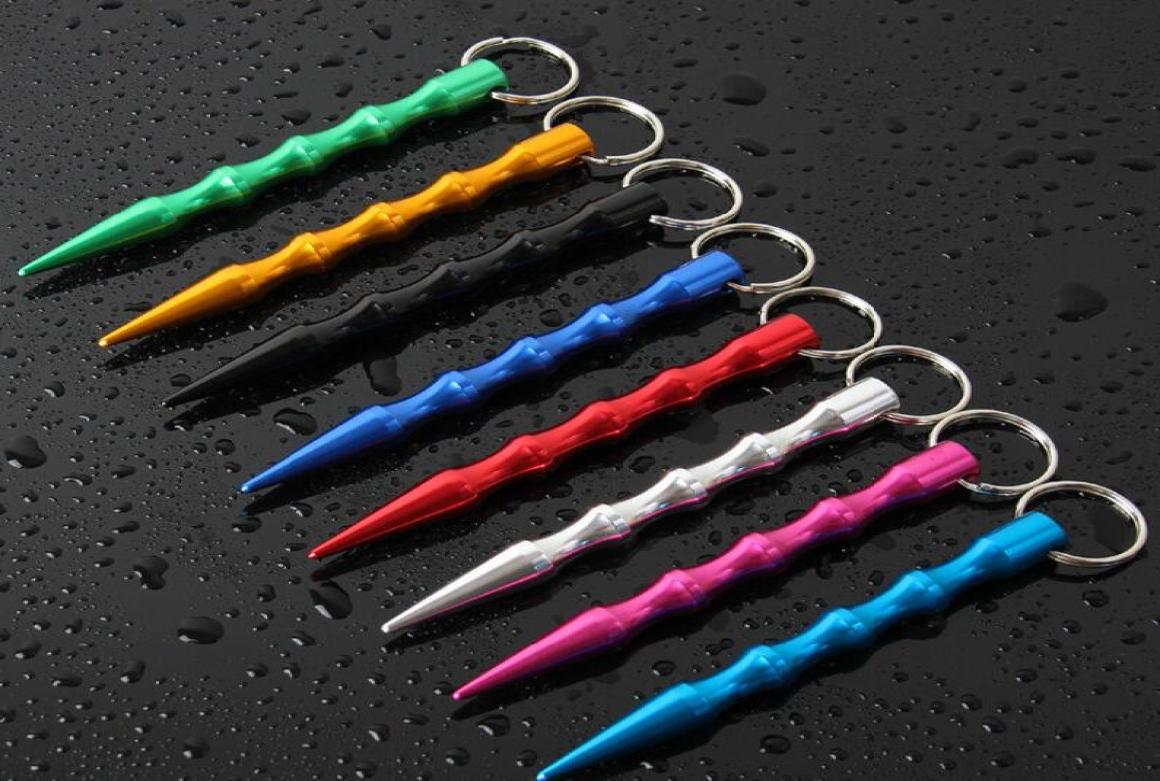 

Multifunction Self Defense Keychain For Womens Mens Bag Alloy Key Holder Charm Hanging pendant Car Key Chains Key Ring 9 colors5265052