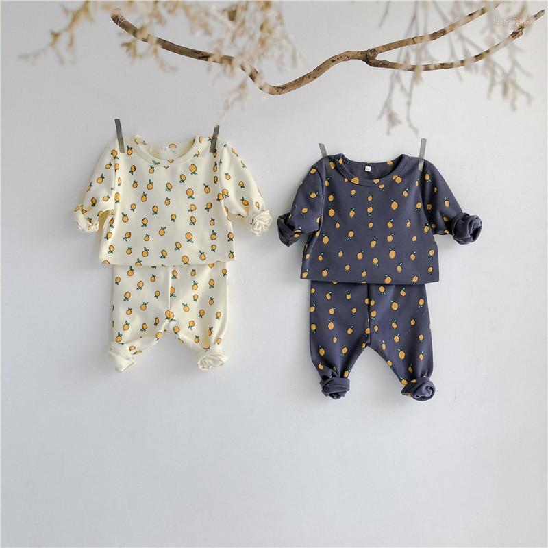 

Clothing Sets Autumn Baby Pajama Set Lemon Print Kids Sleepwear For Born Girls Boys Toddler Tops High Waist Pants 2Pcs, Picture shown