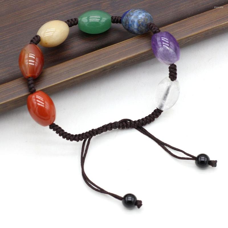 

Bangle Natural Stone Rice Bead Bracelets Fine Agates For Adjustable Women Jewerly Party Gift 10x14mm