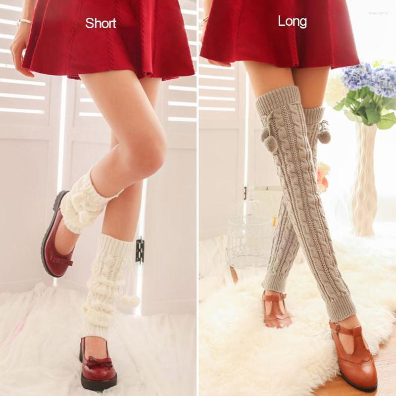 

Women Socks Over Knee Knit Boot Cuffs Girl Cover Autumn Foot Knitted Heap Winter Warmer N3V5, 42cm-f