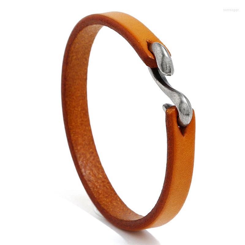 

Charm Bracelets Vintage Simple Leather Bracelet Fashion Punk Style Solid Color Men's Bangles Wristband Accessories Jewelry Gift