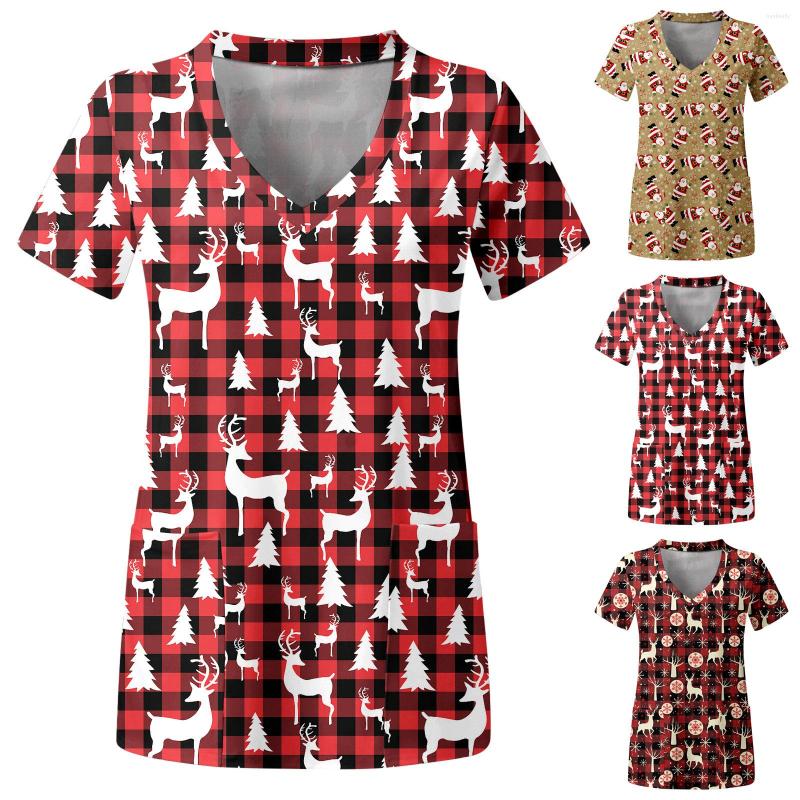 

Women's T Shirts Juniors Graphic Tops Womens Top V Neck Short Sleeved Pockets Printed Shirt Women Plain Long Sleeve, Red