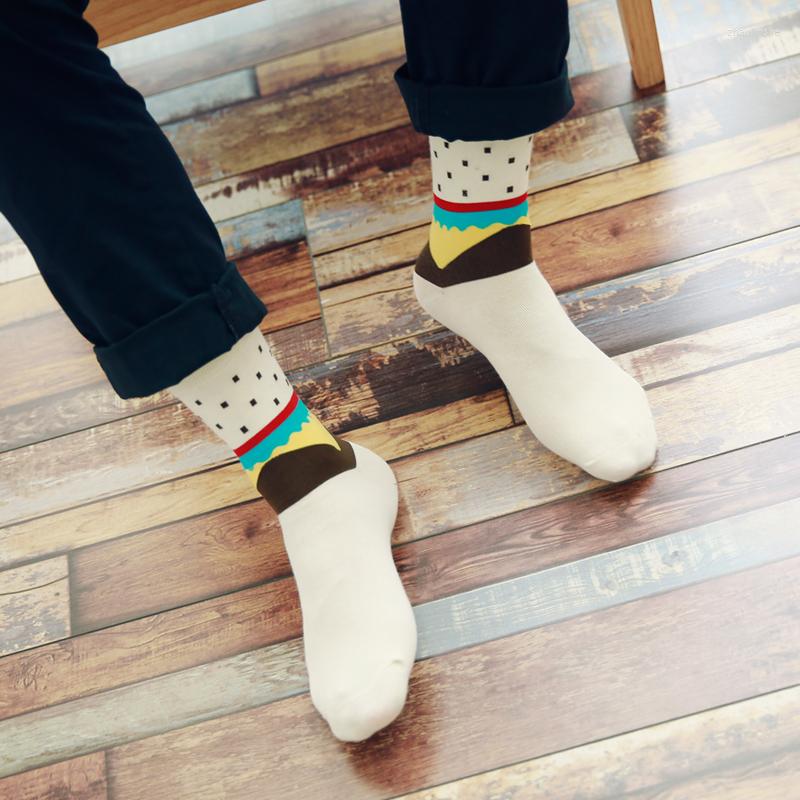 

Men's Socks Colorful Cotton Man Crew Dot Pattern Hip Hop British Style Casual Harajuku Designer Brand Novelty EUR39-44