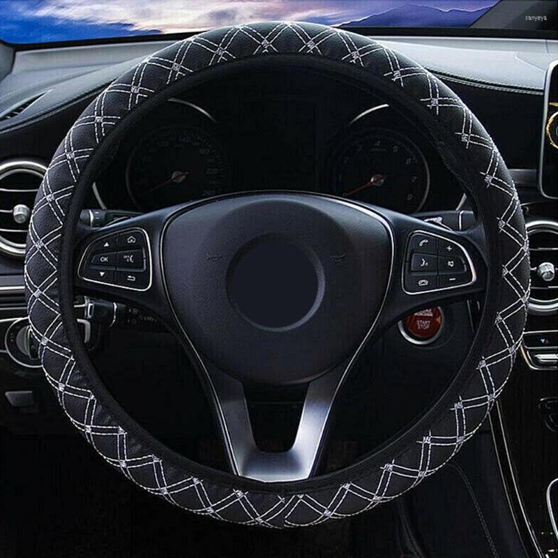 

Steering Wheel Covers Black White Cover Accessory Replacement 1pcs Universal Car
