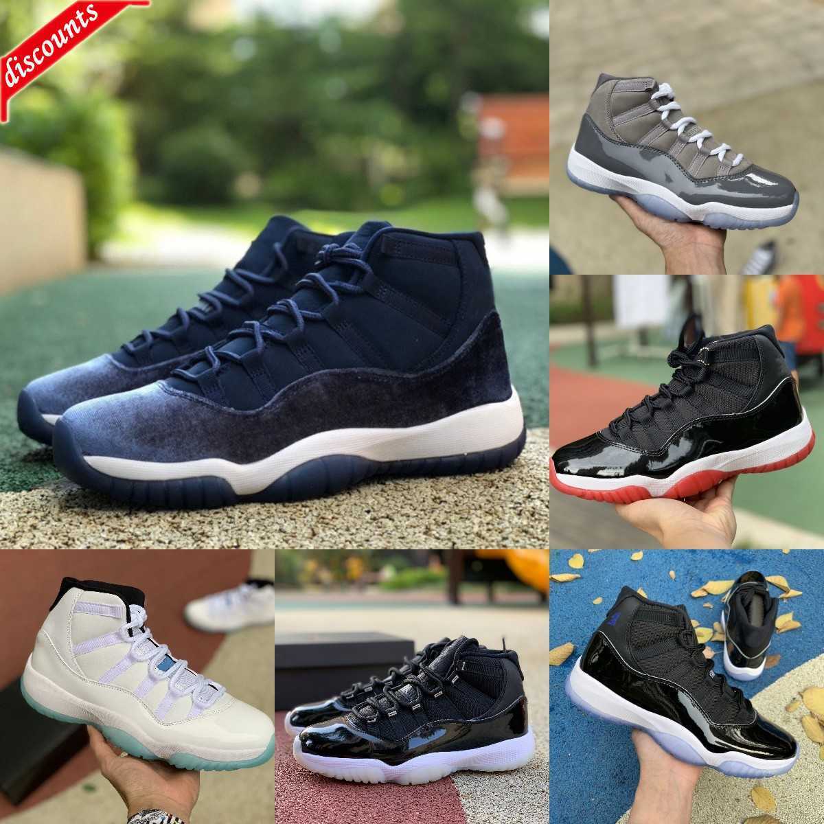 

TOP Jumpman Jubilee 11 11s High Basketball Shoes COOL GREY Legend Blue Midnight Navy Playoffs Bred Space Jam Gamma Blue Easter, M303