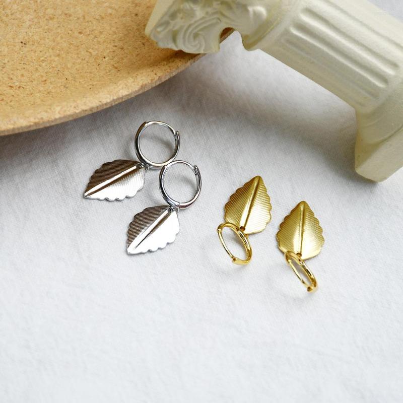 

Hoop Earrings 925 Sterling Silver Earring Fashion Retro Leaf Coin Geometric Round Short Drop Ear Ring Wild Trend Woman Girl Jewelr