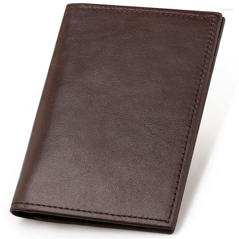 

Card Holders RFID Theft Protection Genuine Leather Thin Passport Covers Unisex Cowhide Wallet For Travel Documents Slim, Black