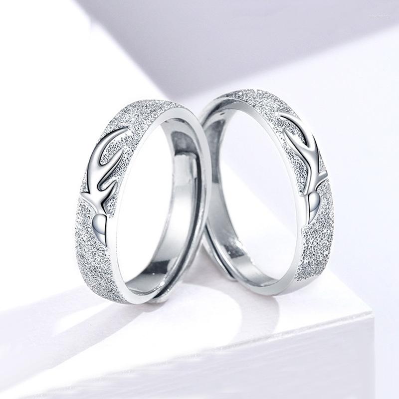 

Cluster Rings S925 Sterling Silver Yilu Has You Couple Ring Simple Personality Opening Adjustable For Girlfriend