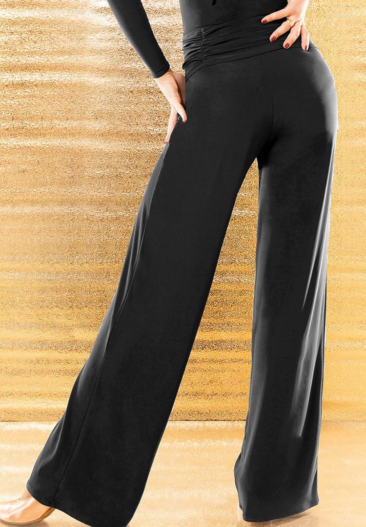 

Stage Wear Latin Dance Pants Women Black Trousers Tango Salsa Flamengo Cha Professional Practice Clothing Ladies Ballroom Dancewear, Just pants