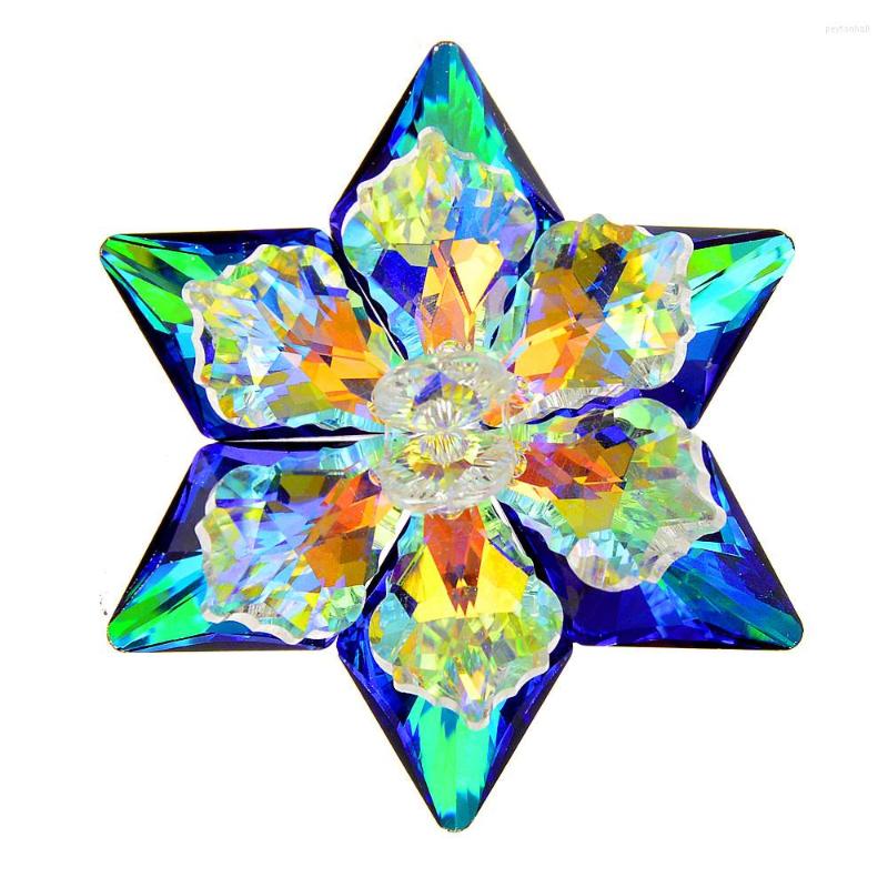 

Brooches CINDY XIANG Crystal Shining Flower Brooch Pin 6 Colors Available