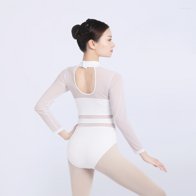 

Stage Wear Fashion Ballet Dance Costume Long Sleeve Backless Jumpsuits Training Clothes For Women Solid Color, Red