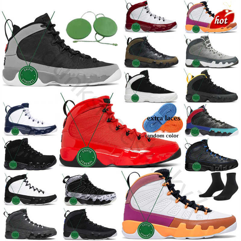 

OG jumpman chile red 9 9s mens basketball shoes anthracite change the particle grey world gym red university gold bred racerblue racer blue men, Color # 6