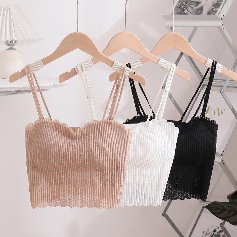 

Women's Tanks Tube Top Women's Cross-strap Pleated Vest Elastic Camisole 2022 Summer And Autumn White Corset Tops Strapless