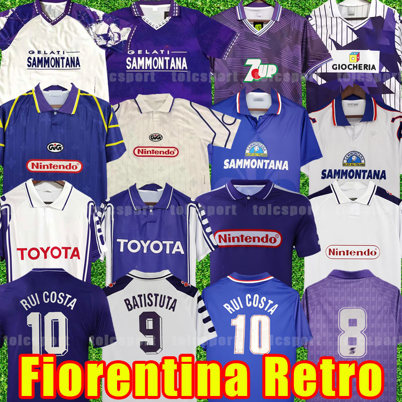 

Retro Fiorentina Soccer Jerseys 9 BATISTUTA 10 RUI COSTA Home Football Shirt Camisas de Futebol vintage classic 84 85 89 90 91 92 93 94 95 96 97 98 99 00 1984 1985 1998 1999