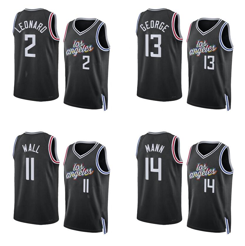 

Basketball jerseys Kawhi Leonard Paul George John Wall Terance Mann 2022-23 season black city versions Men Women Youth jersey, With logo