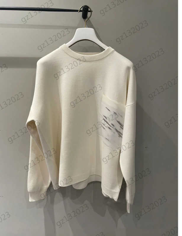 

Womens Sweater Pocket Printed Thread Round Neck Pullover Knitted Sweater Off Shoulder Long Sleeve Slim Gentle Knitwear Collegiate Style Designer Sweater Women 109, 14