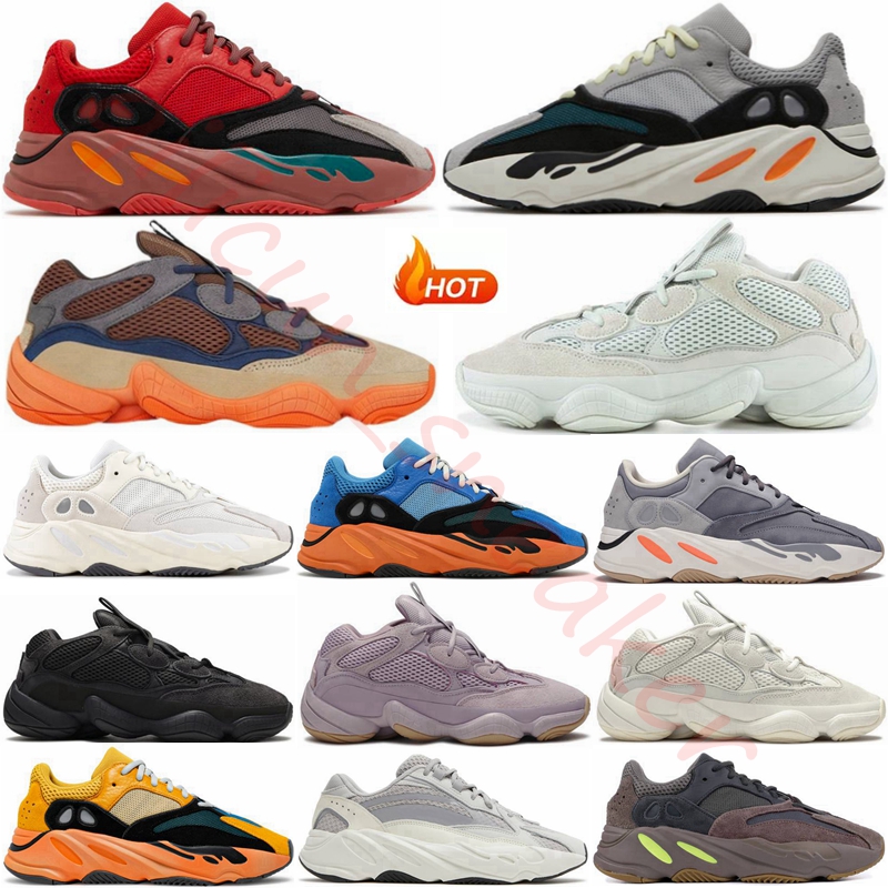 

Designer 700 500 Runner Running shoes 700s Solid Grey Cream Sun Bright Mauve Hospital Blue Wash Orange Enflame Amber women casual trainers men shoe Size 36-46, With box