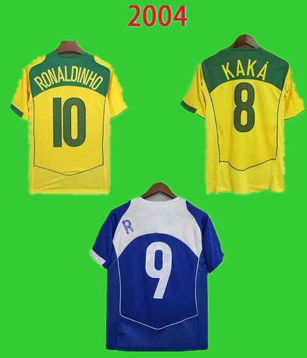 

Brasil 2004 Soccer Jerseys Retro 04 football Shirt Vintage away blue uniform RONALDINHO KAKA ADRIANO R.CARLOS Rivaldo Robinho Classic Camiseta de futbol top quality