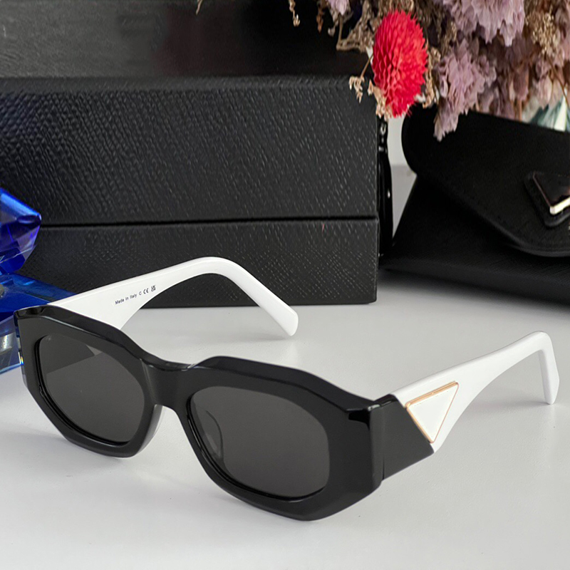 luxury trend designer sunglasses women men SPR66 engraved Shiny metal letter classic vintage thick acetate matte frame hip hop avant-garde glasses A