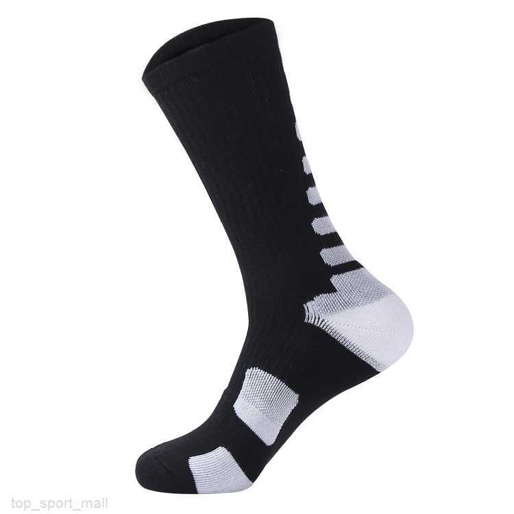 

European and American Professional Elite Basketball Socks Towel Bottom Thick Long Tube Outdoor Sports Socks Fashion Fitness Men Socks, 2pcs=1pair