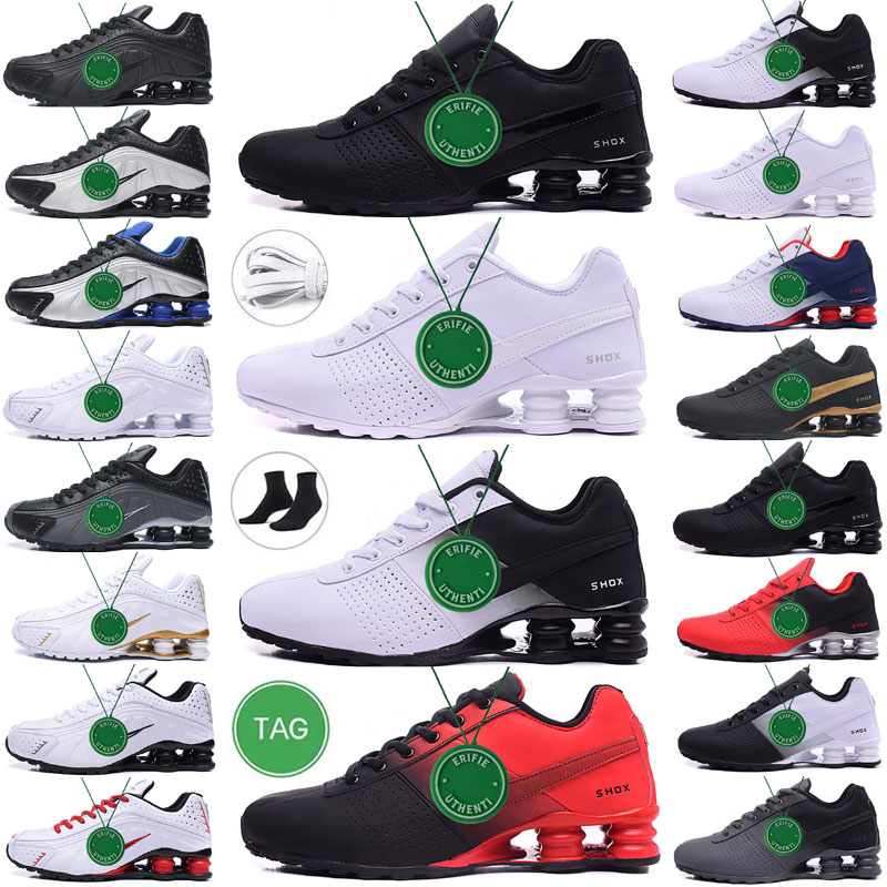 

shoxs deliver running shoes mens shoxs 809 avenive oz nz 802 r4 301 triple black matte white red pink green metallic silver racer blue outdoor trainers sports sneakers, Color # 0