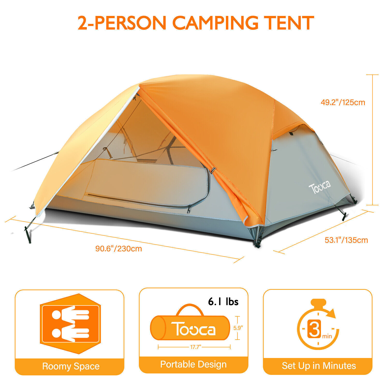 

2 - 4 - 11 Person 1 - 3 Room Instant Cabin Tent Outdoor Camping & Private Room 1