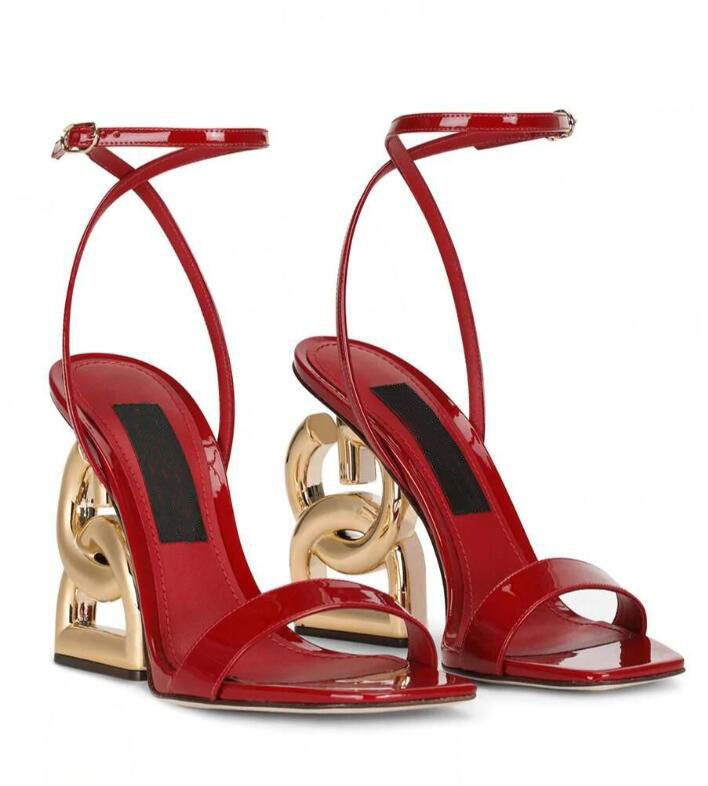 

Perfect Brands Keira Women Sandal Shoes Women Golden Baroque Dshaped Heels Gold-plated Carbon Gladiator Sandalias Party Wedding Dress, 58