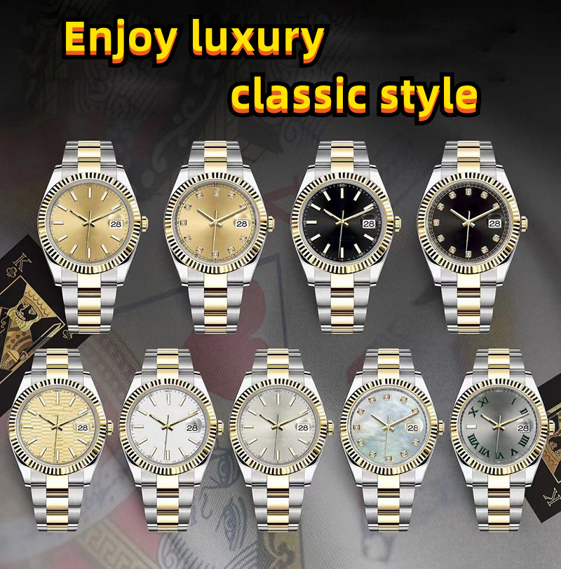 

Luxury men's watch 36/41 mm automatic movement stainless steel watch 28mm female 2813 mechanical quartz waterproof luminous body, Color 9