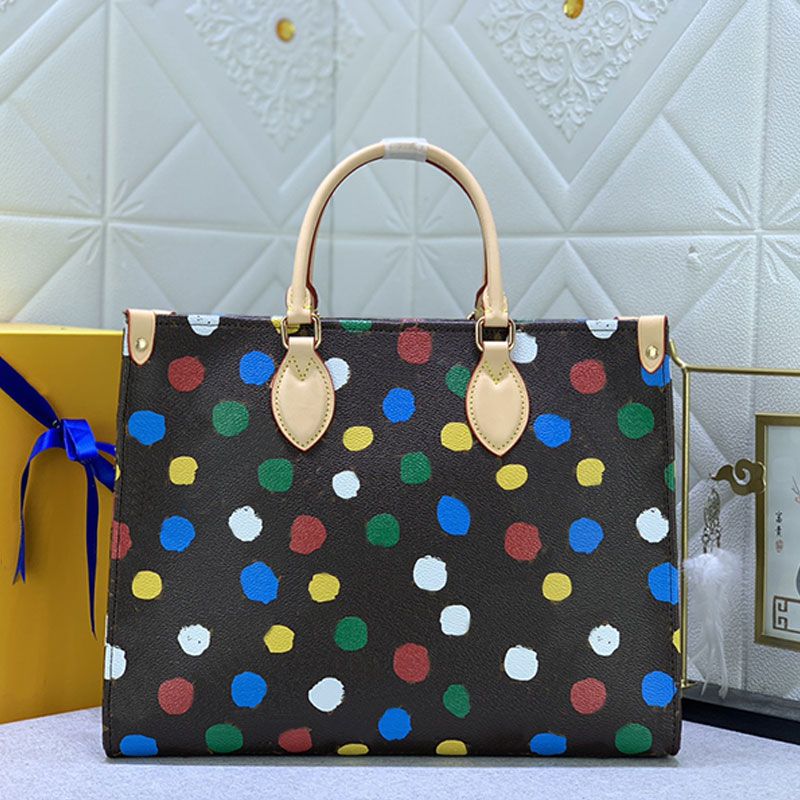 

Designer Tote Luxury Women Handbag Pochette Ladies Shopping Shoulder Bags Brown FLOWER Letters Polka Dot Pattern Leather Pillow Crossbody Bags Classic Flap Purses, #5(25*19*7cm)