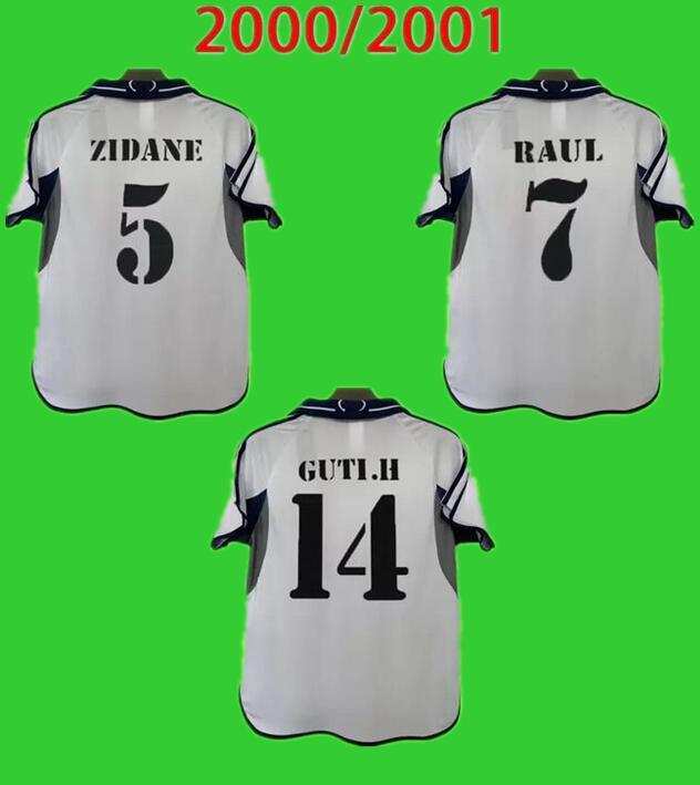 

2000 20221 Real Madrids retro soccer jerseys 00 01 vintage football shirt classic camiseta home white #7 RAUL ZIDANE R.CARLOS HIERRO REDONDO MORIENTES top quality -2XL