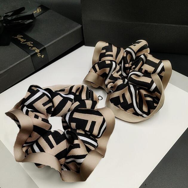 

Women Brand Designer F Letter Print Hair Rubber Band Elastic HairRope Ponytail Large Intestine Hair Accessorie Jewelry
