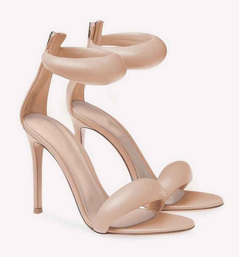 

Luxury Gianvitos Bijoux Sandals Shoes Women Rossis Padded Straps Nude Gold Black Leather High Heels Logo-engraved Zippers Sexy Gladiator Sandalias EU35-43