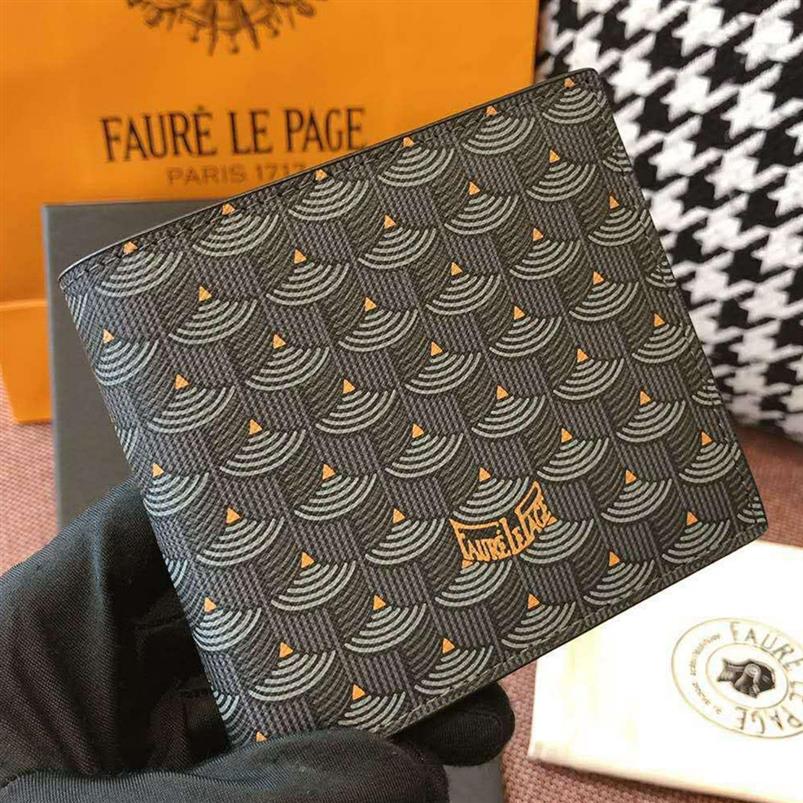 Designer de luxe pour hommes portefeuille Faure le page portefeuilles courts r￩els en cuir en cuir pour homme ￠ main le porte-carte anti-lef