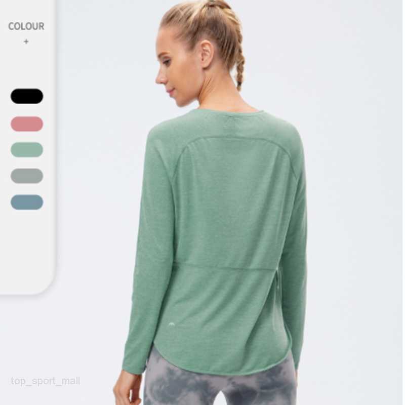 

fitness ladies yoga Long-sleeved short T-shirt outdoor sports running fitness sweat-absorbing quick-drying top Thin Sportswear Athletic Loose Clothes, 01
