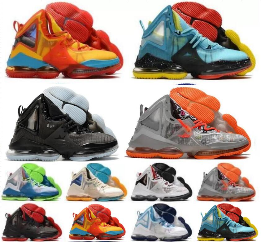 

High Quality LeBrons XIX 19 Uniform Hook Space Jam Outdoor Shoes Classic 19s Dutch Blue Harwood Men Sneakers Sport Shoe Trainners Size 40-46, A111