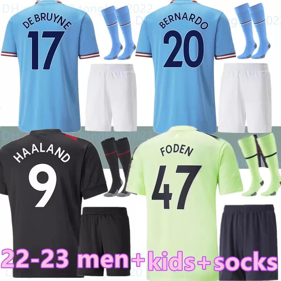 

22 23 HAALAND GREALISH soccer jersey G. JESUS STERLING FERRAN DE BRUYNE FODEN MANS CITIES 2022 2023 MAHREZ football shirt men kids socks Agueroooo 93 20 Anniversary, 22 23 home