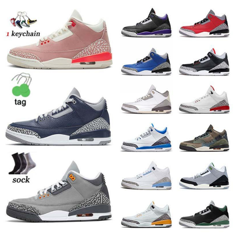 

2023 Jumpman Mens Basketball Shoes 3s Cool Grey Racer Blue 3 Size Us 13 Patchwork Pine Green Court Purple Midnight Navy Unc Jth Nrg Women Sneakers 36-47