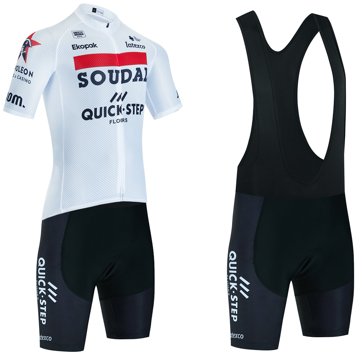 

2023 WHite Quick Step Cycling Jersey Bike Shorts Set Men MTB Bicycle Maillot T-Shirt Downhill Pro Mountain Bicycling Clothing