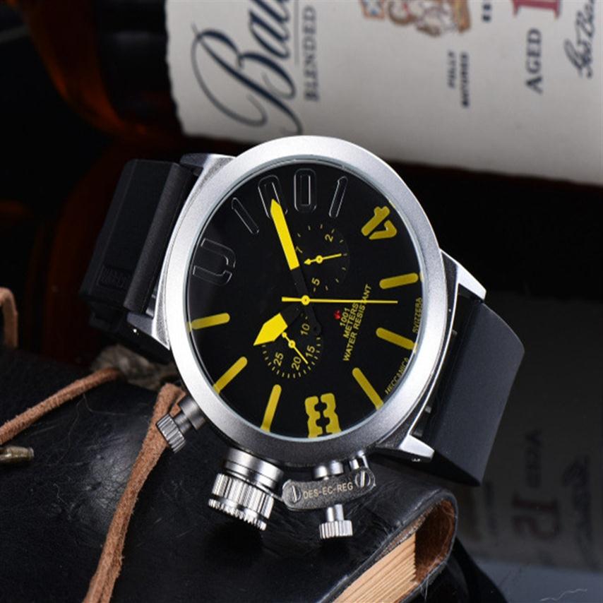 

2022 Five stitches Automatic Mechanical Watches Men's Sports Big Boat Silver Black Rubber Classic Round Wristwatches Self Wind U W267a