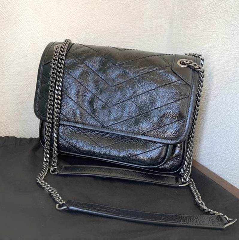 

7A designer bag crossbody bags handbags Chain bag Handbag One Shoulder Messenger Underarm Oil Wax Skin Crinkled Cowhide Fashion Classic Casual bag Genuine Leather, Green