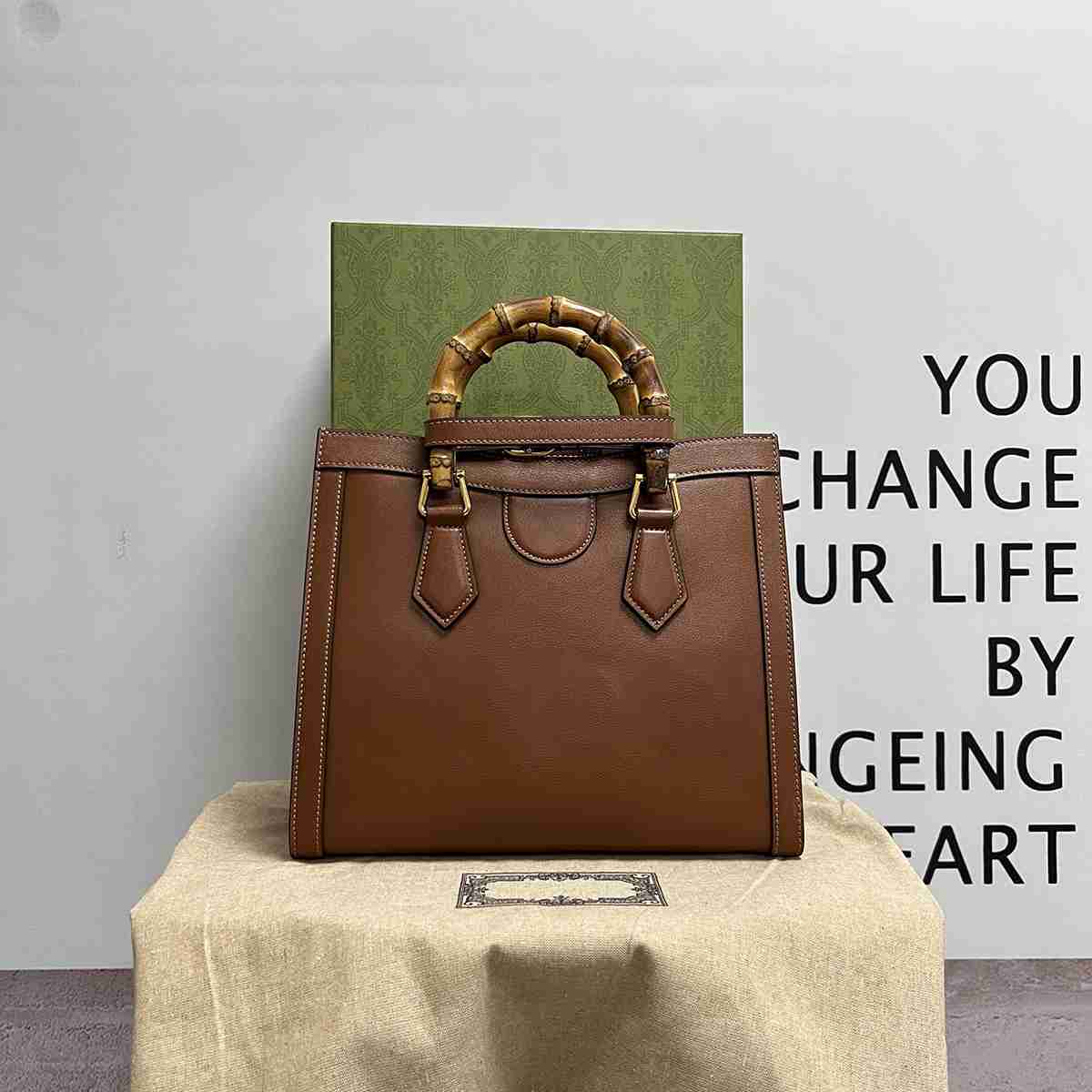 

10A Diana jumbo small tote bag 27cm woman genuine leather shoulder bag fashion handbag canvas crossbody bags 660195 luxury Designer bags