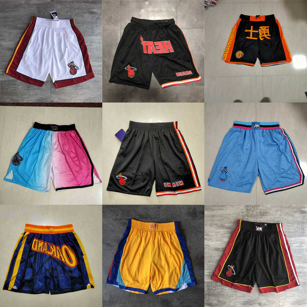 

Golden State''Warriors''men Miami''Heat''men Throwback Basketball Shorts pocket, Color