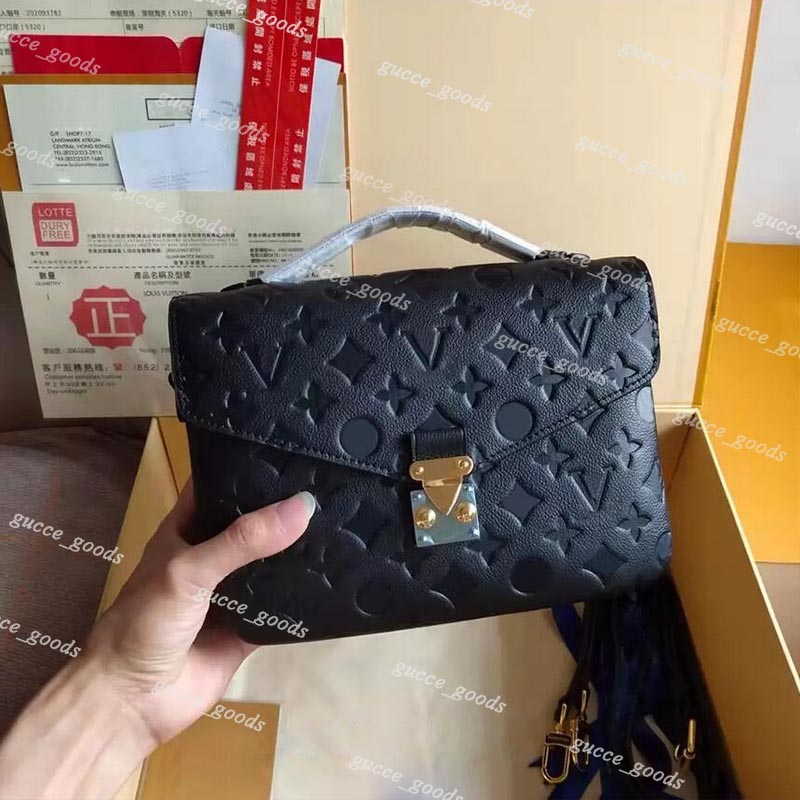 

Luxury Designers Embossing flower bag Women Handbag Messenger Genuine Leather METIS Elegant Womens Shoulder louise Crossbody Bags viuton M40780 M41465, Embossed black