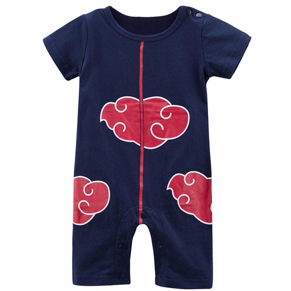 

Baby Boy Naruto Red Cloud Cosplay Costume Romper Infant Cute Short Sleeve Cotton Climbing Clothes Jumpsuit Halloween Cosplay Cos P213P, Black