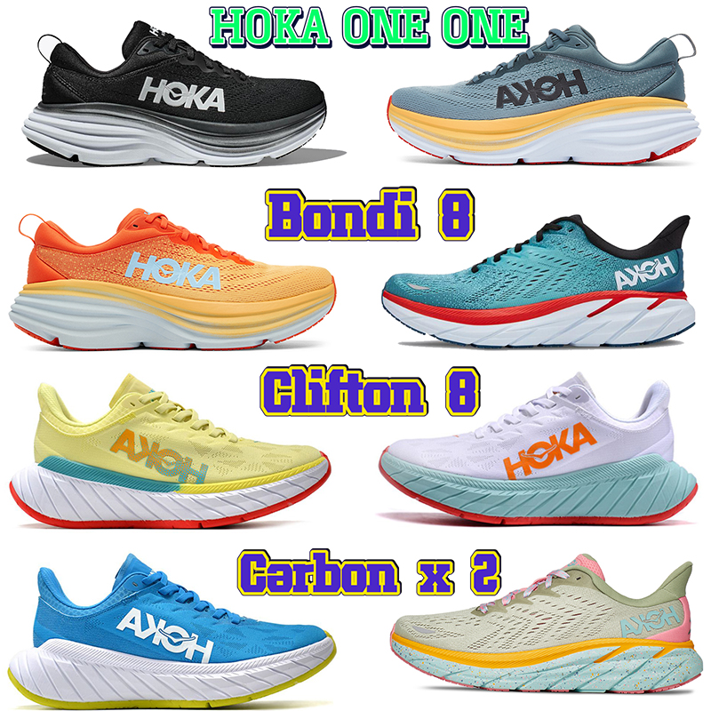 

Designer Hoka Running Shoes Mens hokas Shoe one one Bondi 8 women runner sneaker Clifton 8 Carbon x 2 Triple black White Goblin Blue Lilac Men Sports Sneakers Trainers, #18- triple white 1