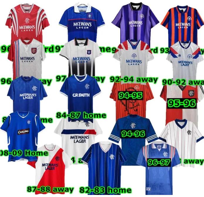 

Glasgow Rangers fc Retro soccer jerseys 97 99 01 08 93 94 95 96 87 90 92 20 21 GERRARD GASCOIGNE LAUDRUP gerrard MCCOIST, Customize